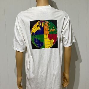Vintage XL CNN 100% Preshrunk Cotton USA White Cotton T-Shirt Mens Size XL